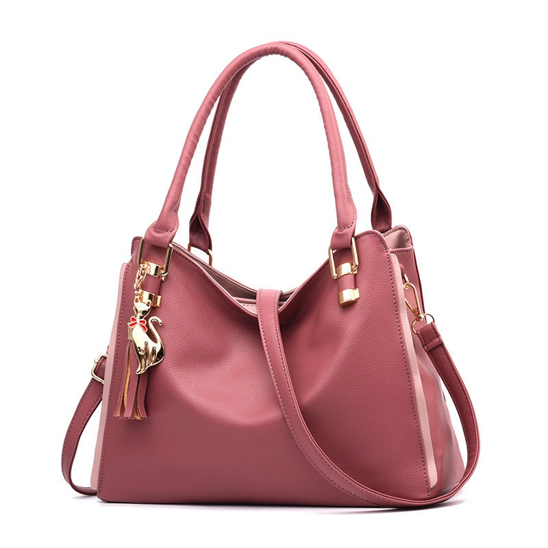 Solid Color Fashion Pu Leather Handbag