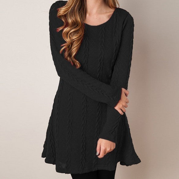 Timeless Cable Knit Pencil Midi Dress
