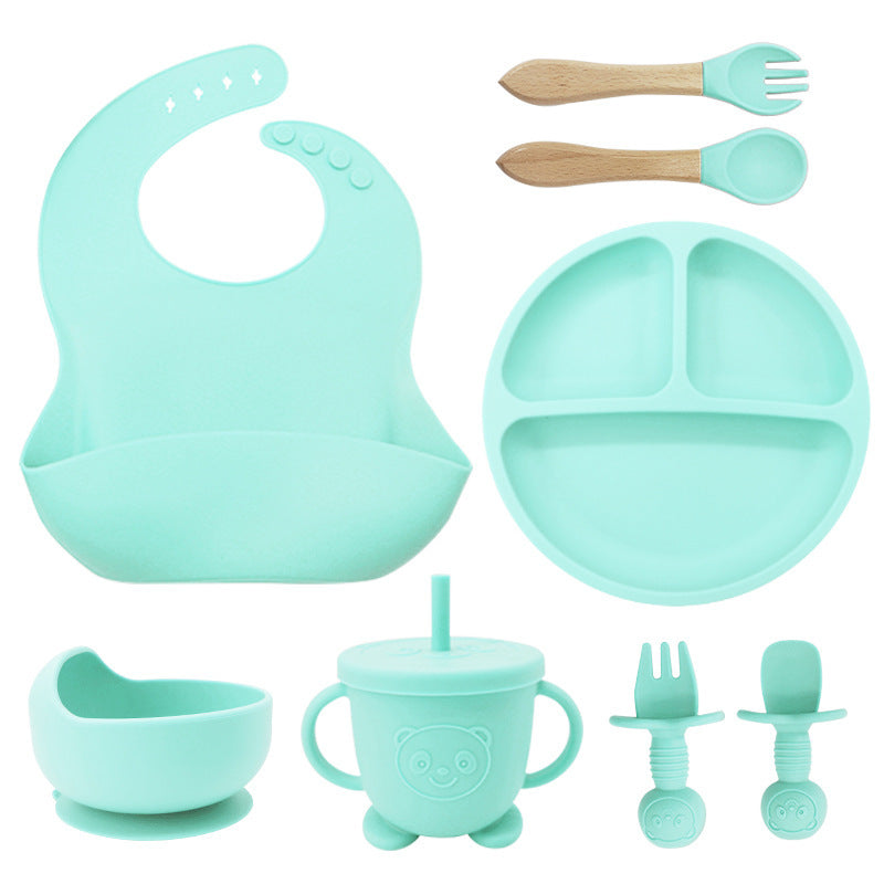 8PCS Baby Silicone Tableware Set