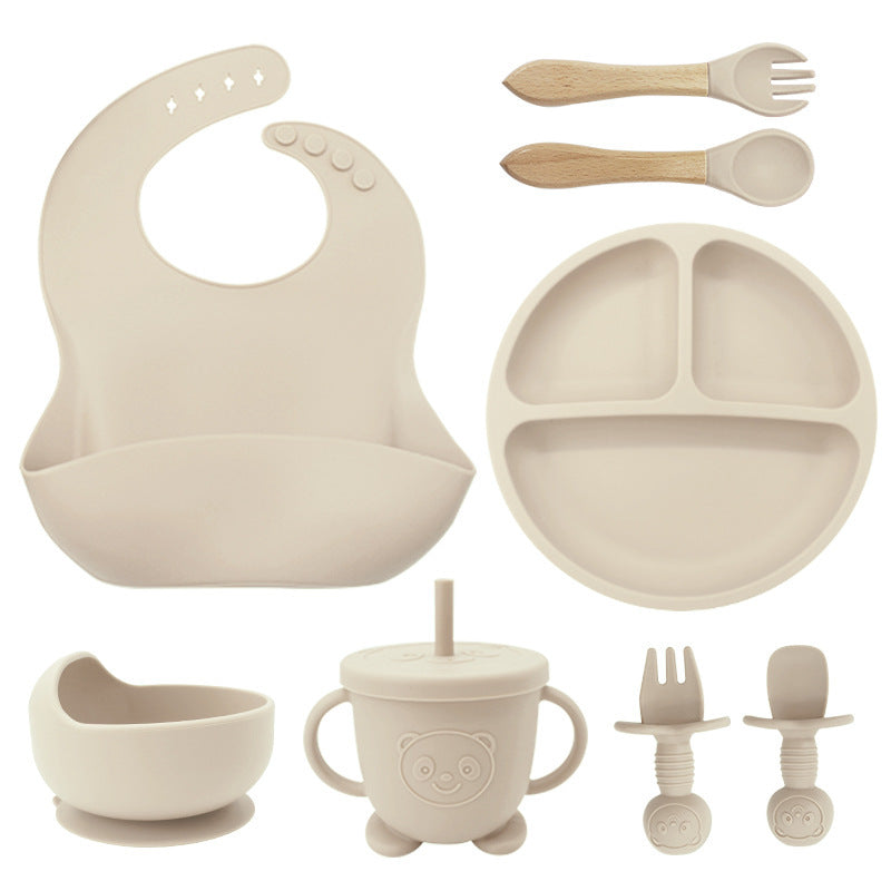 8PCS Baby Silicone Tableware Set