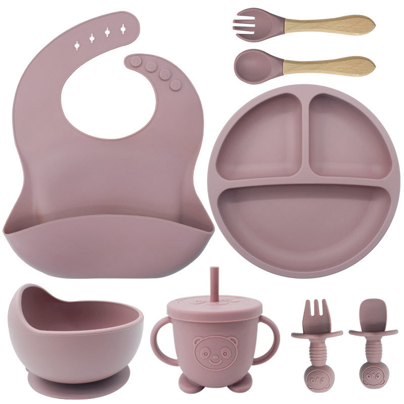 8PCS Baby Silicone Tableware Set
