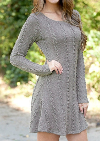 Timeless Cable Knit Pencil Midi Dress