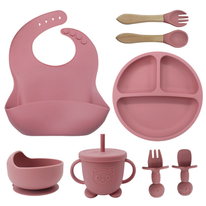 8PCS Baby Silicone Tableware Set