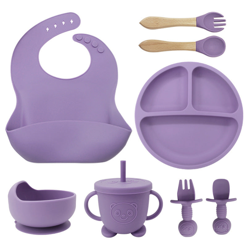 8PCS Baby Silicone Tableware Set