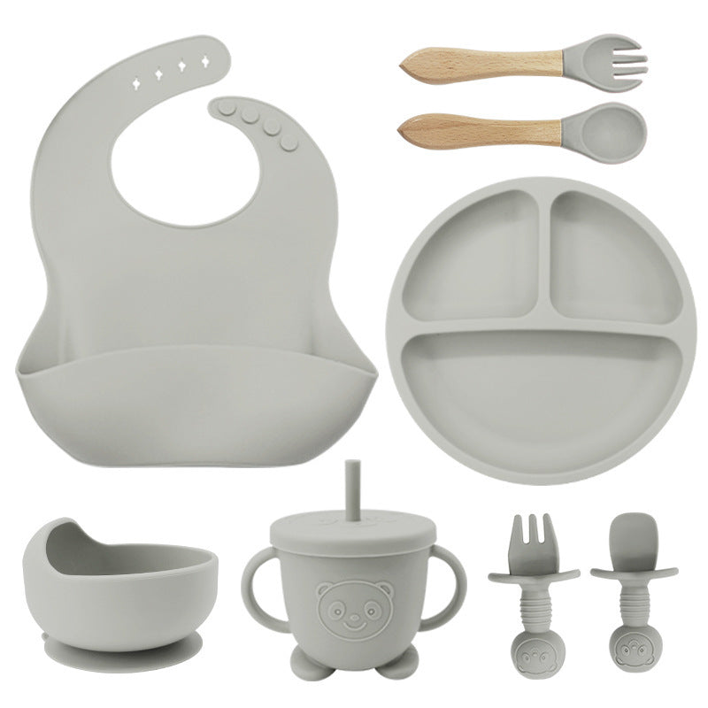 8PCS Baby Silicone Tableware Set
