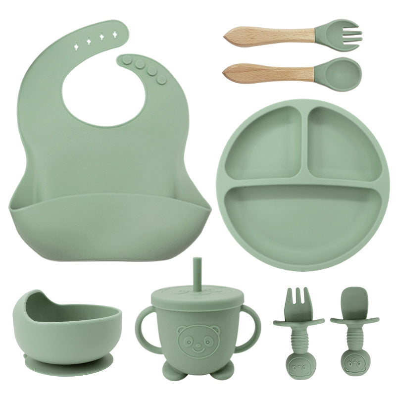 8PCS Baby Silicone Tableware Set