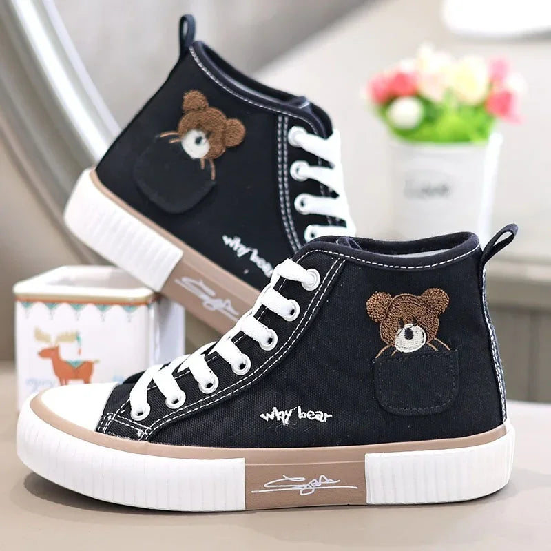 High Top Vulcanized Canvas Shoes for Women