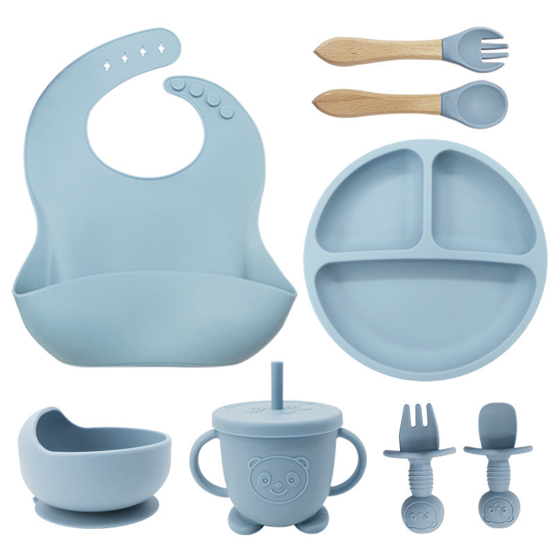 8PCS Baby Silicone Tableware Set