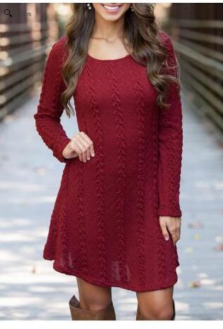 Timeless Cable Knit Pencil Midi Dress
