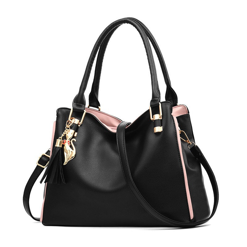 Solid Color Fashion Pu Leather Handbag
