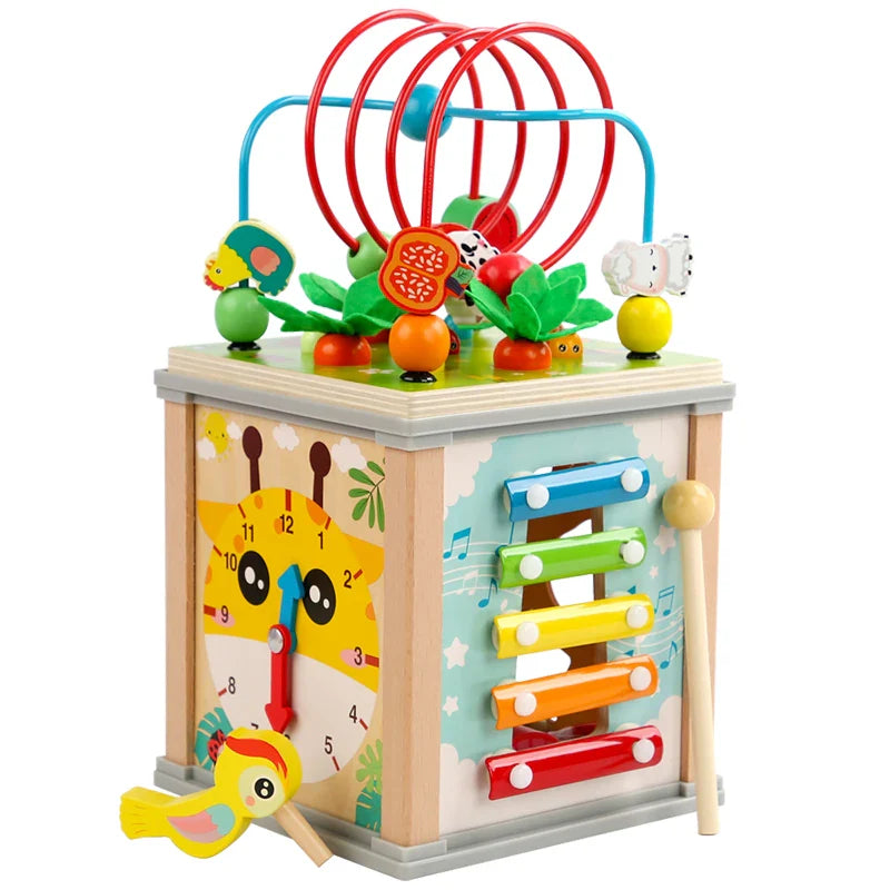 Wooden Treasure Box Adventure - Multifunctional Early Education Puzzle Toy