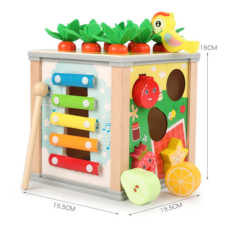 Wooden Treasure Box Adventure - Multifunctional Early Education Puzzle Toy